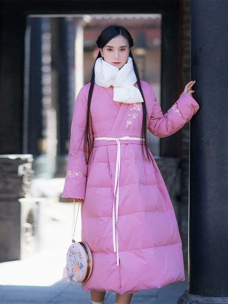 

2019 New Arrival Long Wide waisted Thick Full White Duck Down Coats