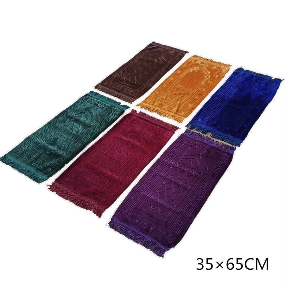 Однотонный детский моющийся молитвенный коврик Janamaz Islamic Salah Namaz Musallah 35x65CM|Коврик| |