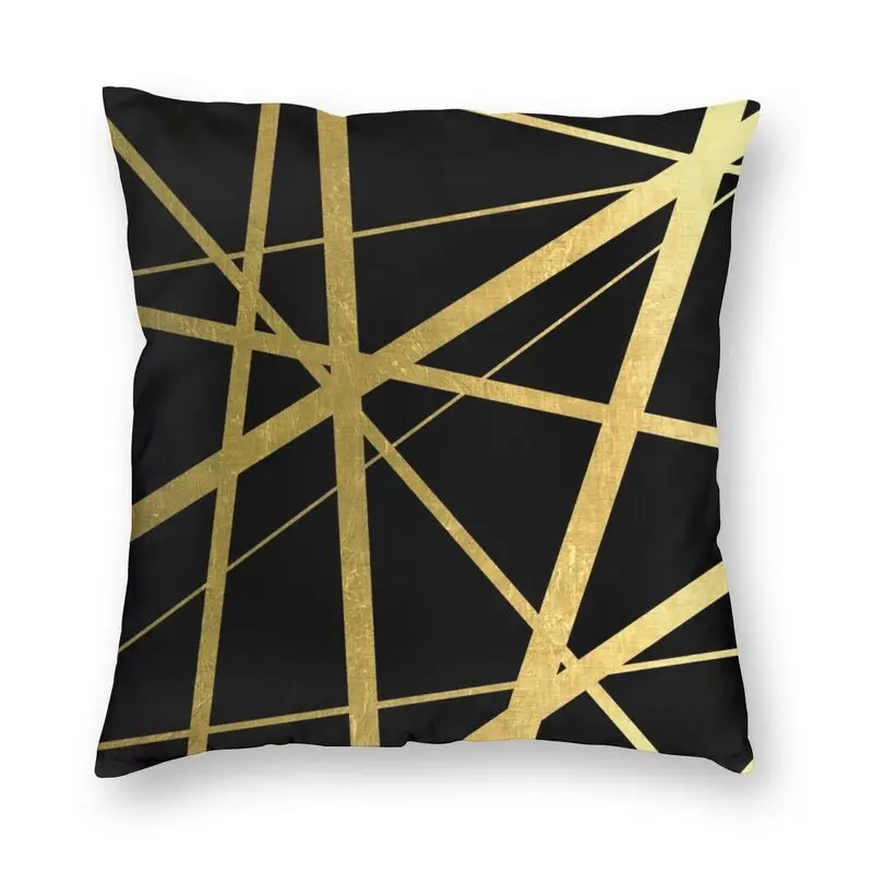 

Черно-Золотая Геометрическая Роскошная квадратная подушка, чехол, украшение, геометрические подушки, декоративная подушка для автомобиля ...