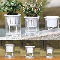 1pc transparent self watering plant flower pot pp resin planter home garden decoration drought resistant flower pots planters