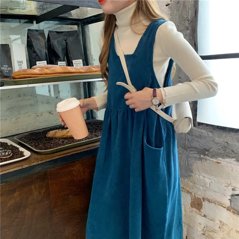 Настоящая Мода корейский стиль осень и зима ретро вельвет свободный тонкий