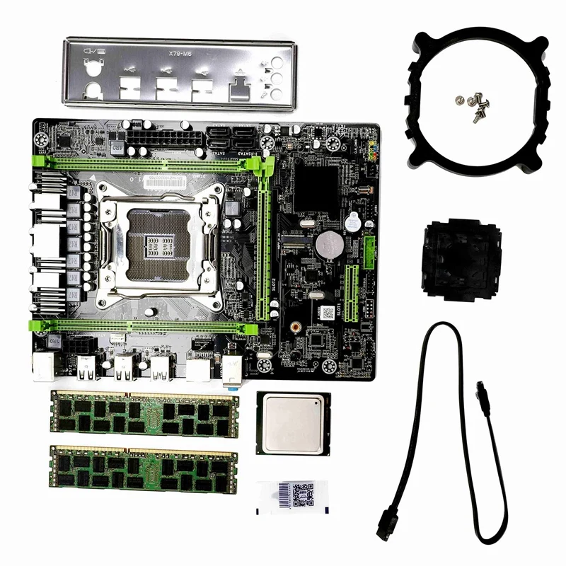 X79 M2 LGA2011 материнская плата комбинированный комплект с E5-2640 cpu 2X8GB 16GB DDR3 ram 2-Ch 1600Mhz ECC