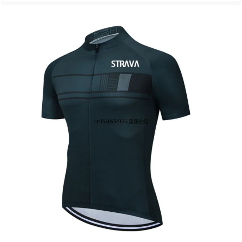 

Strava 2021-Men's Summer Cycling Bike Team Maillot Ciclismo Short Sleeve Air Permeability And Quick Drying Plain Cycling Jersey