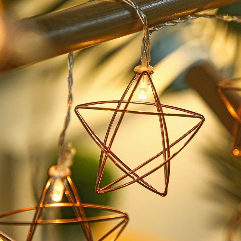 

Creative Personality 1.5m 10LED Metal Forging Five-Star Decorative Lamp String Festival Party Decorative Supplies