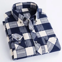 large size 8xl 7xl 6xl pure cotton high quality mens shirts long sleeve flannel plaid dress shirt male casual slim fit clothing