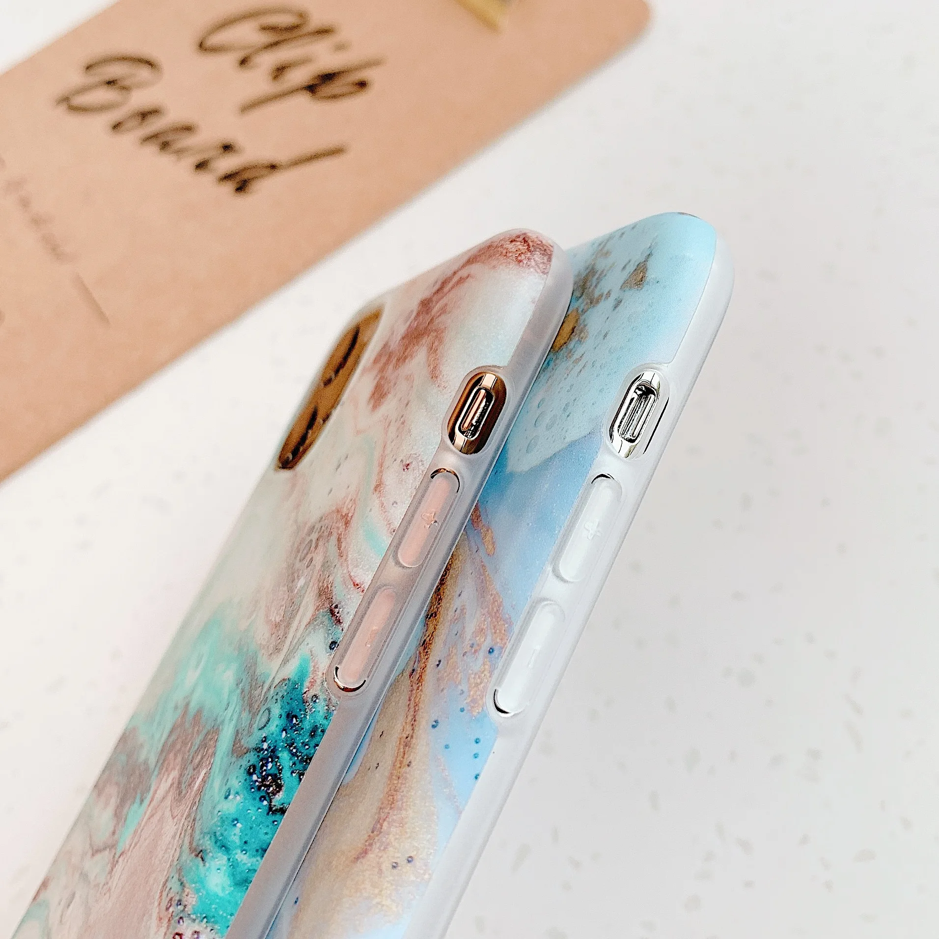 Мраморный чехол для телефона iPhone 11 Pro матовый морской противоударный мягкий