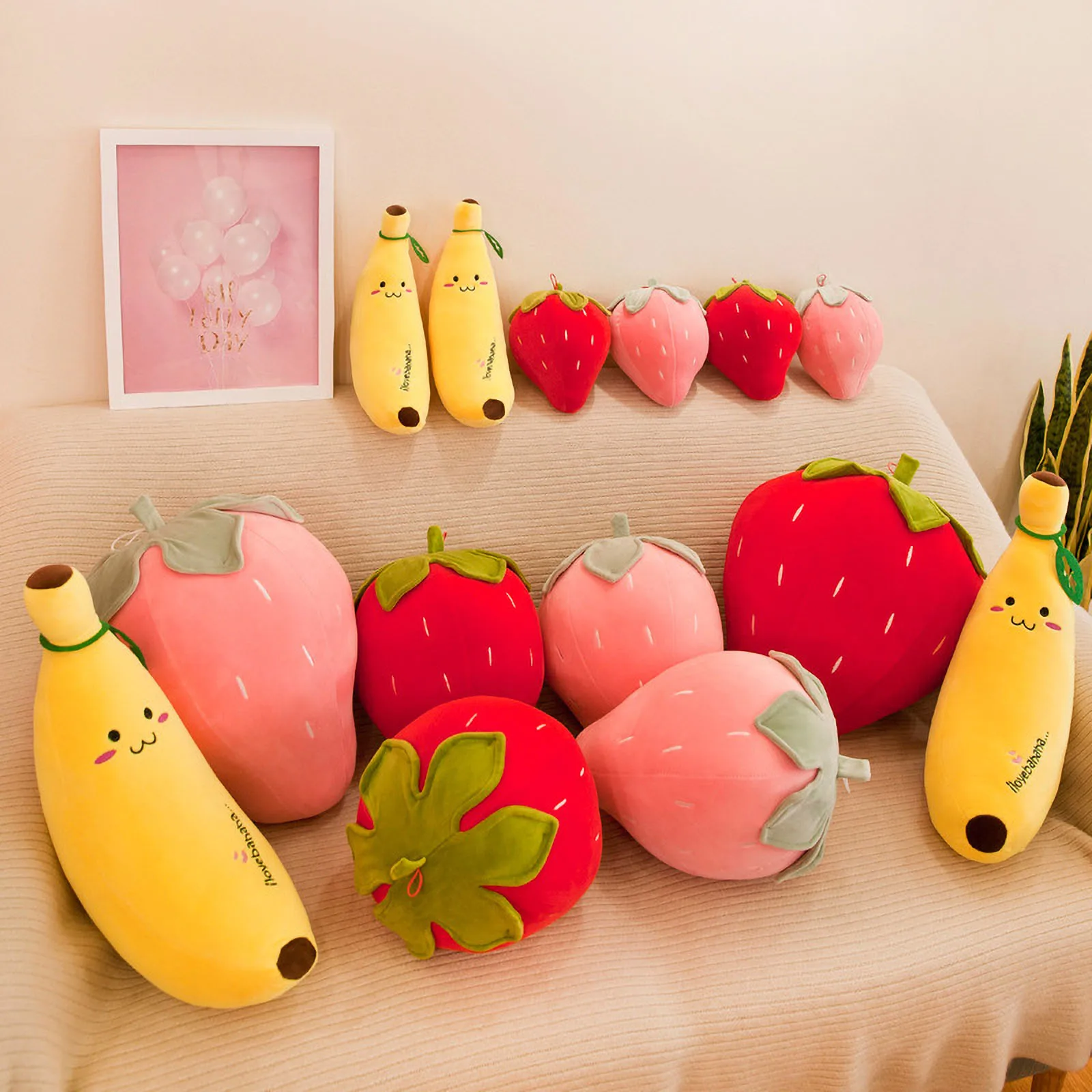 

3D banana Pillow Soft Waist Cushion Plush Stuffed Toy Decoration Gift Baby's plush toy to accompany sleeping doll