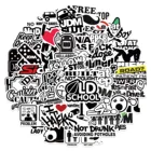 Черно-белые автомобильные наклейки на шлем с логотипом, 103050 шт., наклейки для ноутбука, скейтборда, багажа, чашки для воды, Подарочные игрушки, наклейки, оптовая продажа