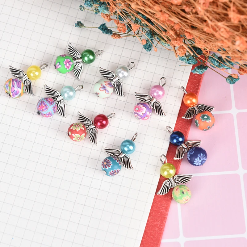 10 шт Полимерная глина Симпатичные Флип-Флоп Очаровательная подвеска ожерелье