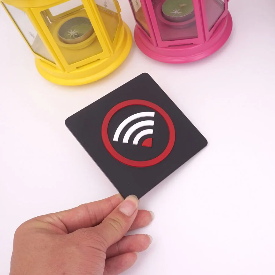 Логотип Black Ban Wi Fi вывеска без дыма фото индикатор для публичного магазина 3D