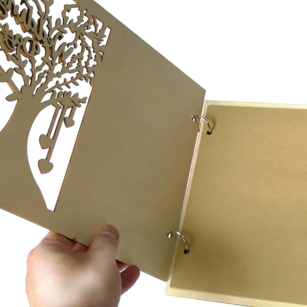 Горячая Ручная работа деревянная DIY Signature Sign-in Book Свадебная Гостевая книга