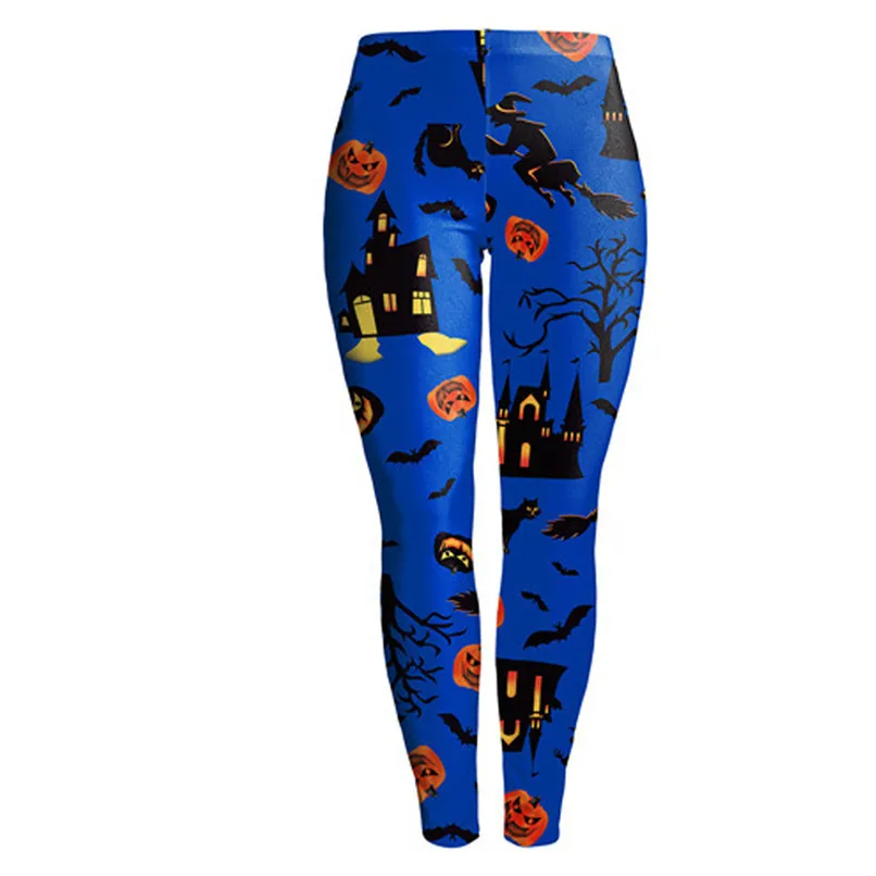 Leggings Одежда на Хэллоуин, леггинсы, Хэллоуин, сексуальные новые женские леггинсы, Призрак Череп, тыква, пальмовые стили, цифровая печать, Брюки J6 - Цвет: Leggings