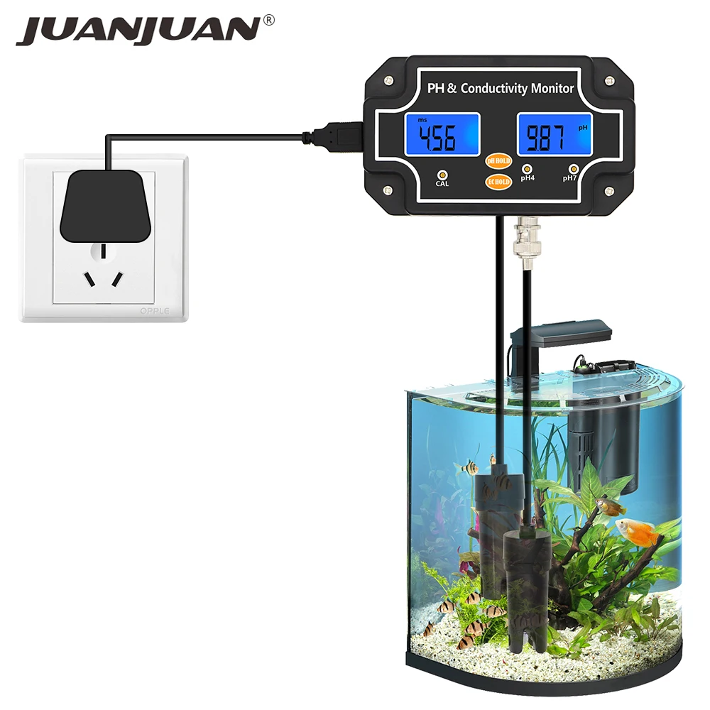 Цифровой тестер PH/EC 2 в 1 качества воды PH/EC-2681 профессиональный водонепроницаемый