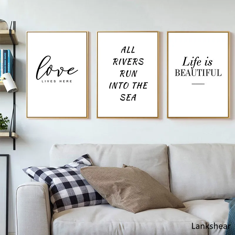 Черно белая философийская цитата холст плакат настенное искусство