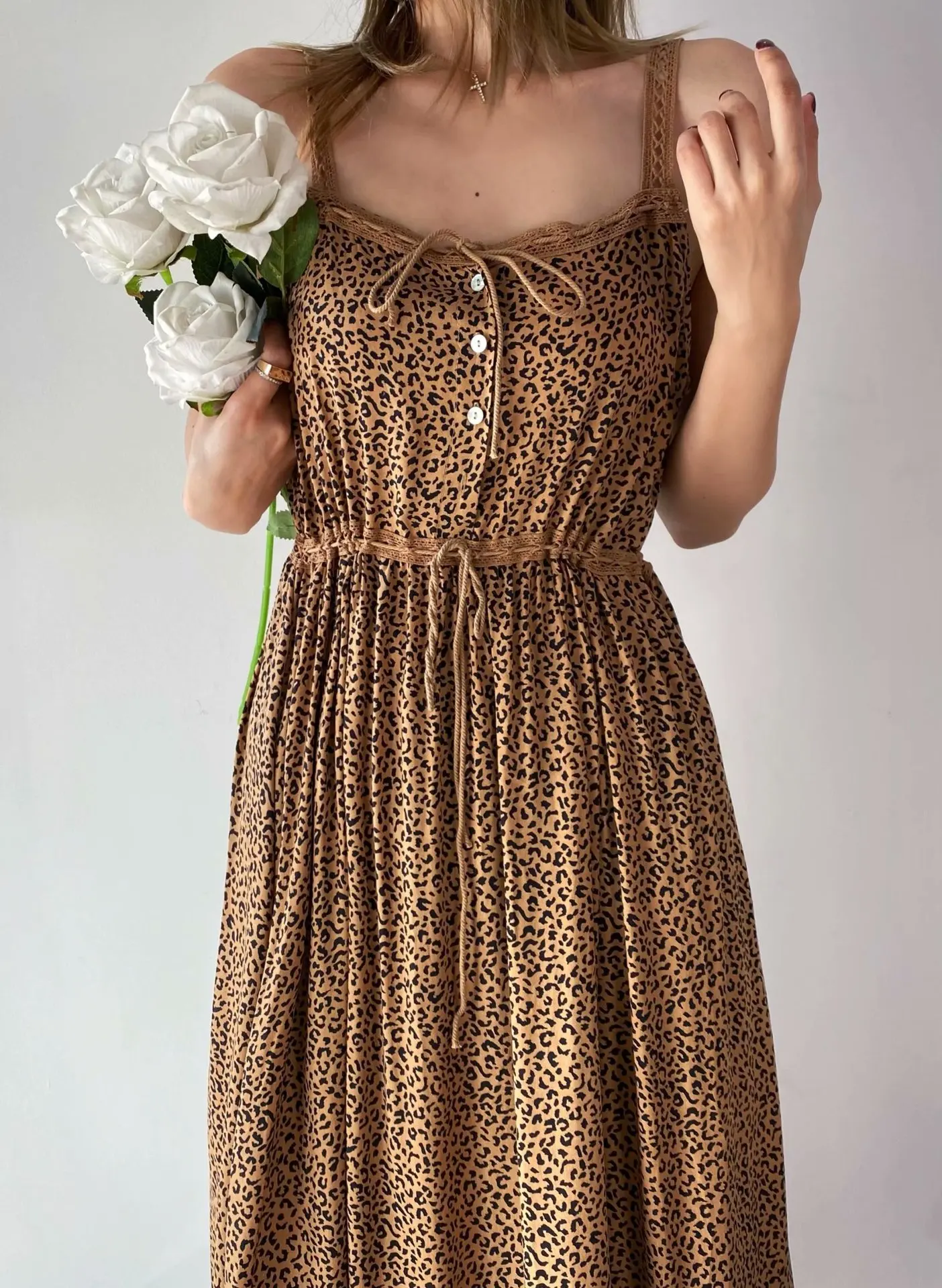 

2021 Women's Strapless Leopard Dress A-line Loose Cotton Long Dress Backless Summer Maxi Printing Dresses Retro Mujer Vestidos