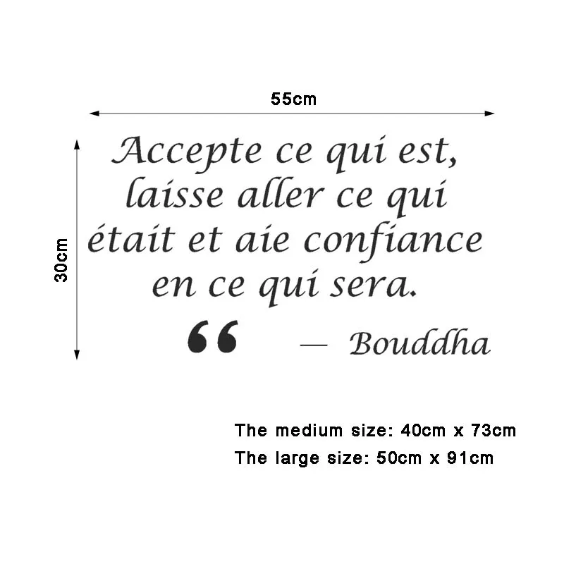 Wall Stickers Citation Laisse Aller Ce Qui Etait Vinyl Wall Art Decal Living Room Home Decor Poster Buddha House Decoration