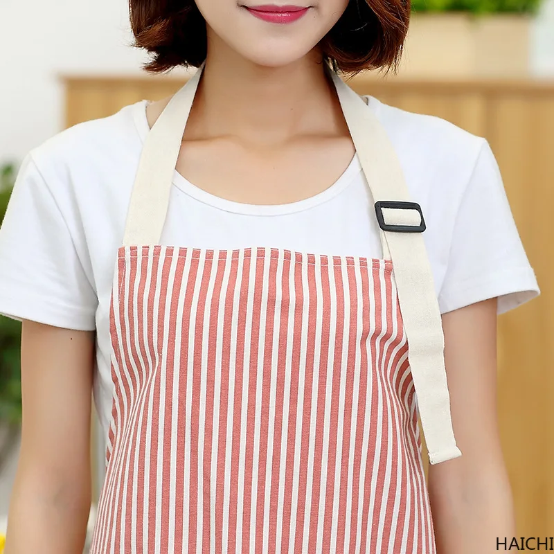 

New Hot Fashion Lady Women Men Adjustable Cotton Linen High-grade Kitchen Apron For Cooking Baking Restaurant