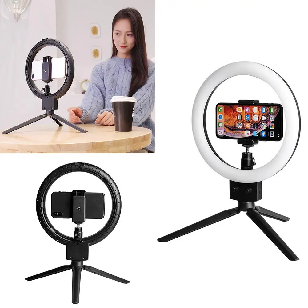 

LED Ring Light Photographic Selfie Ring Lighting with Stand Makeup Video Live Studio Tripod Ring Lights for Smartphone Vlog