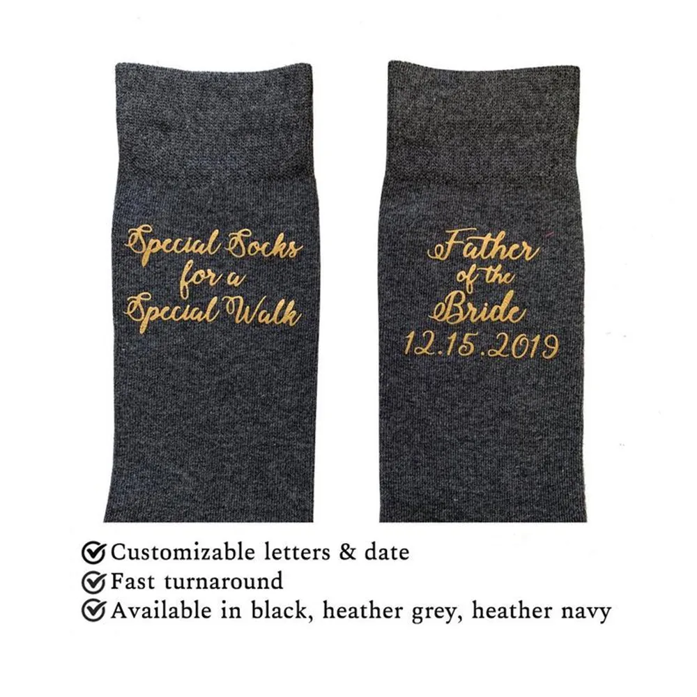 Носки для жениха и его брата с индивидуальной инициалкой и датой, в подарок на свадьбу, день рождения парня или День отца.