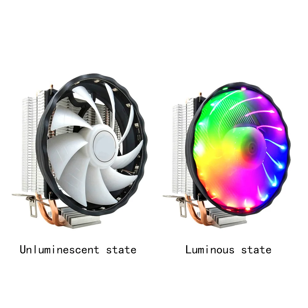 Durable 12V Copper 3 Pin Silent Cooling Radiator RGB Fan 2 Heatpipes CPU Cooler  Led Desktop Computer For LGA 1155/1151 AMD | Компьютеры