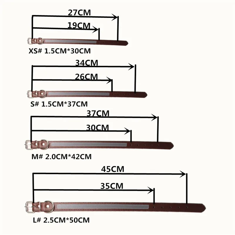 

Reflective Pet Dog Collar PU Leather Adjustable Necklace Multicolor Small Pet Supplies Collars for Puppy Cat Dogs