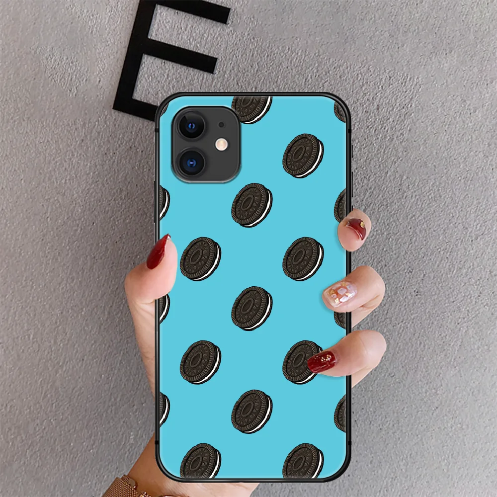 

Oreo Milk Cookies Phone Case Cover For Iphone 6 6S 7 8 11 12 Se 2020 X Xs Xr Pro Max Plus Mini Black