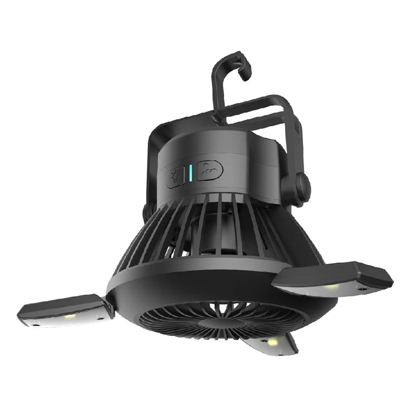 Portable LED Camping Lantern with Ceiling Fan - Solar Power&amp USB Rechargeable Tent Light for Outdoor Hiking | Бытовая техника