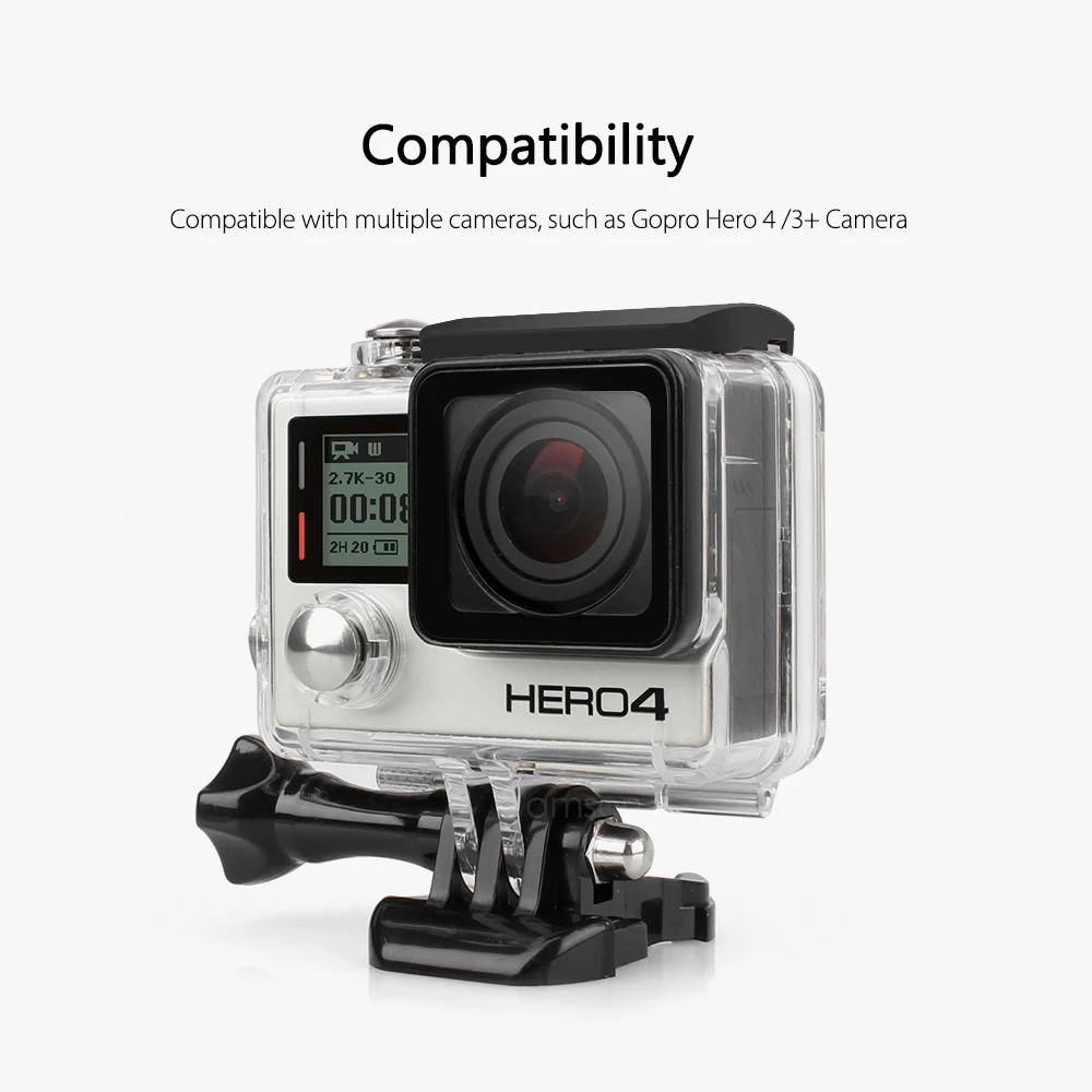 Vamson водонепроницаемый чехол для Go Pro Аксессуары камеры Gopro Hero 4 3 + черный Кронштейн