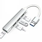 Адаптер usb-хаб 3 0, 4 порта USB 3,0, высокоскоростной разветвитель, адаптер OTG для Macbook, ноутбука, компьютера, аксессуары для компьютера