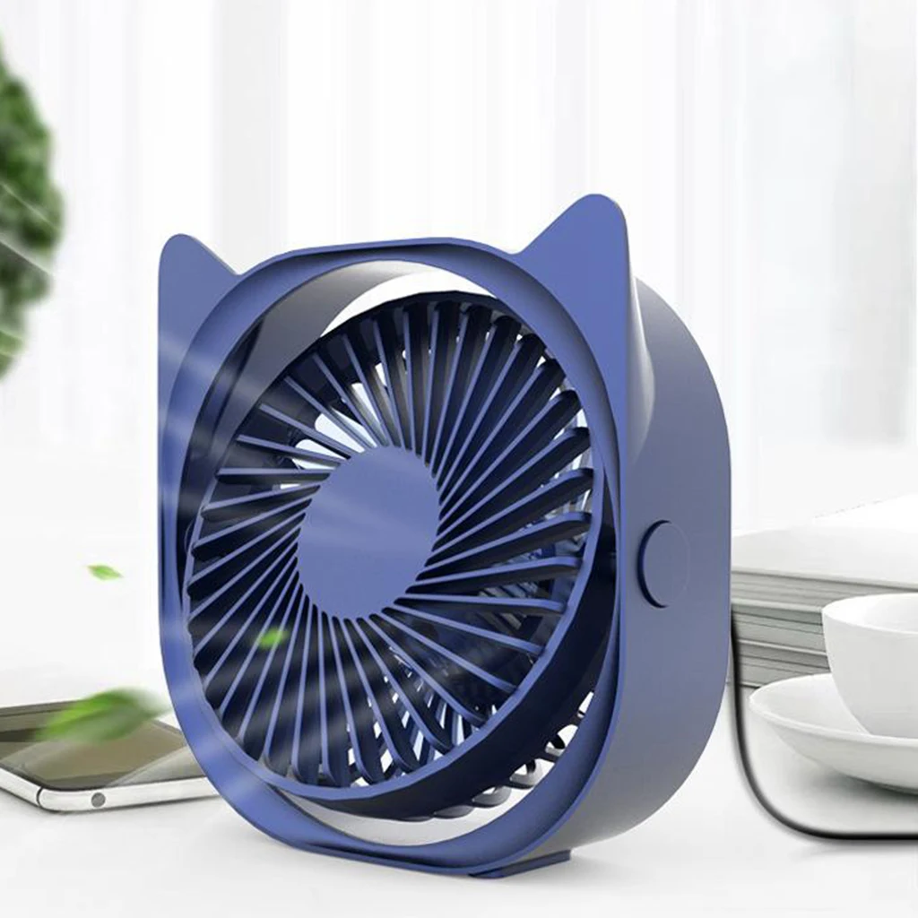

360 Degree Rotation USB Portable Fan Mini Quiet Desktop Air Cooler Cute Cat Shaped Personal Electric Cooling Fan Office Home