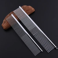 pet grooming hairdressing comb wholesale stainless steel medium small row combing for dogs and cats bright silver electroplating