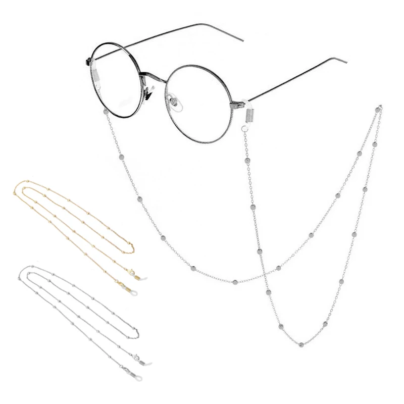 

2022Trend Iron Balls Chain Long Necklace/Glasses Steampunk Fashion Neck Strap Metal Glasses Women Jewelry Decoration Accessories