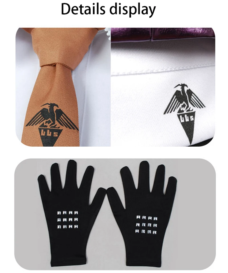 

Anime Danganronpa Dangan-Ronpa Kyoko Kirigiri Women Full Set Cosplay Costume Dress Set With Gloves Halloween Party Custom Made
