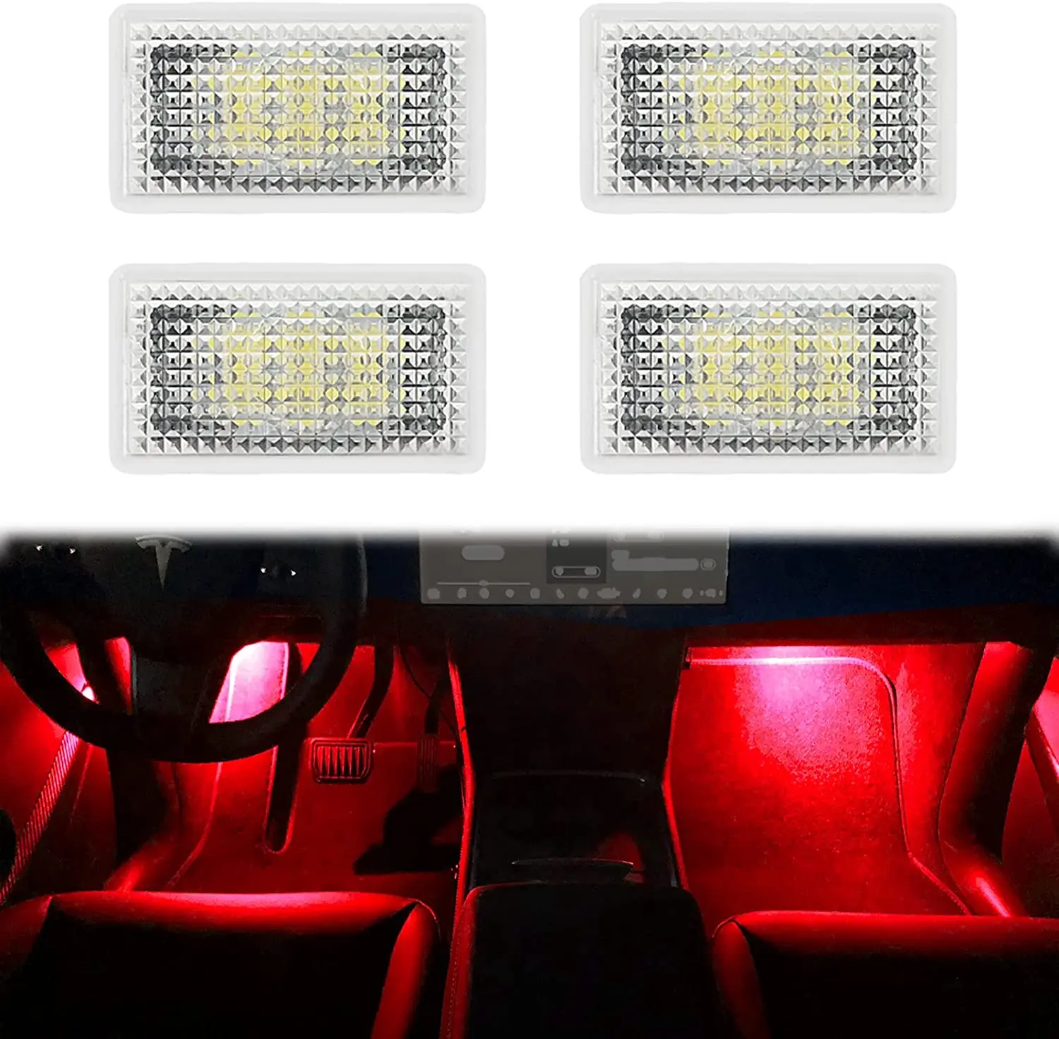 

2pcs For Tesla Model S X Y 3 ModelY LED Lamp Interior Light Neon Trunk Frunk Car Luces Atmosphere Ambient Light Luz Decoration
