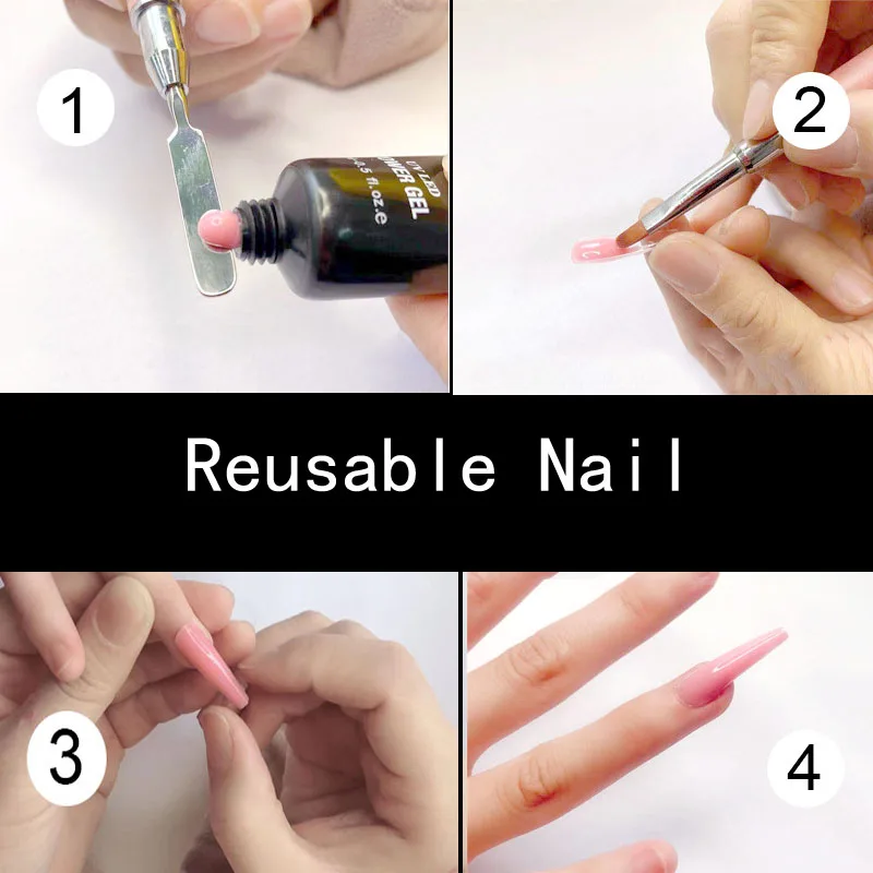 

Dual Forms Set For Quick Building Extension Poly Nail Gel Mold Tips DIY Art French Fake Nail With Clip Salon Manicure