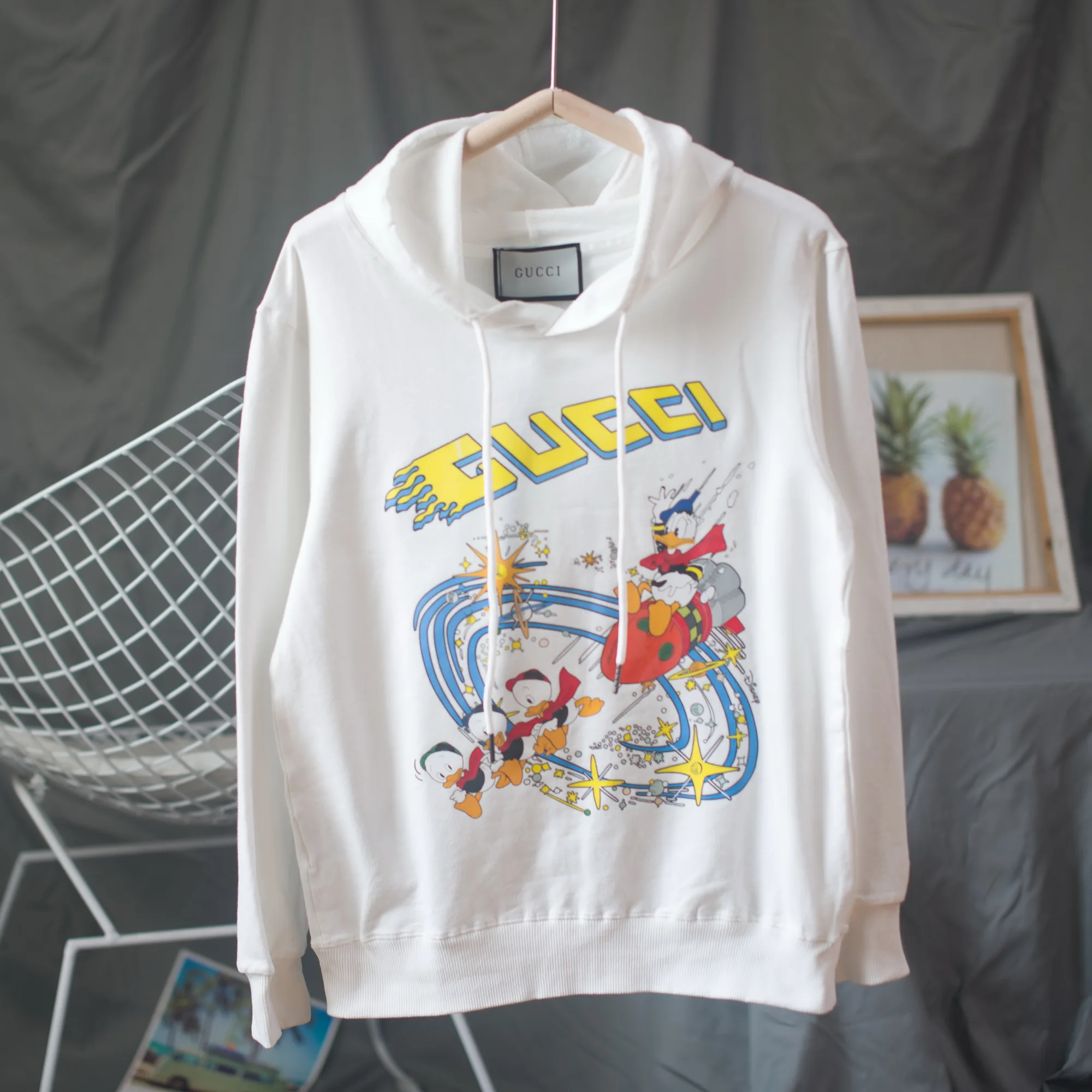 

Мужские и женские Микки Disney, Дональд Дак, комбинированный свитер с капюшоном, верхний и нижний костюм из двух частей, модная повседневная св...