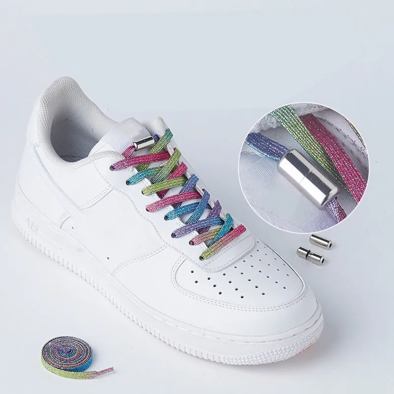 

New Elastic Locking Shoelaces Flats No Tie Shoelace Quick Sneakers Locking Shoe laces Kids Adult Women Men Shoes lace Strings