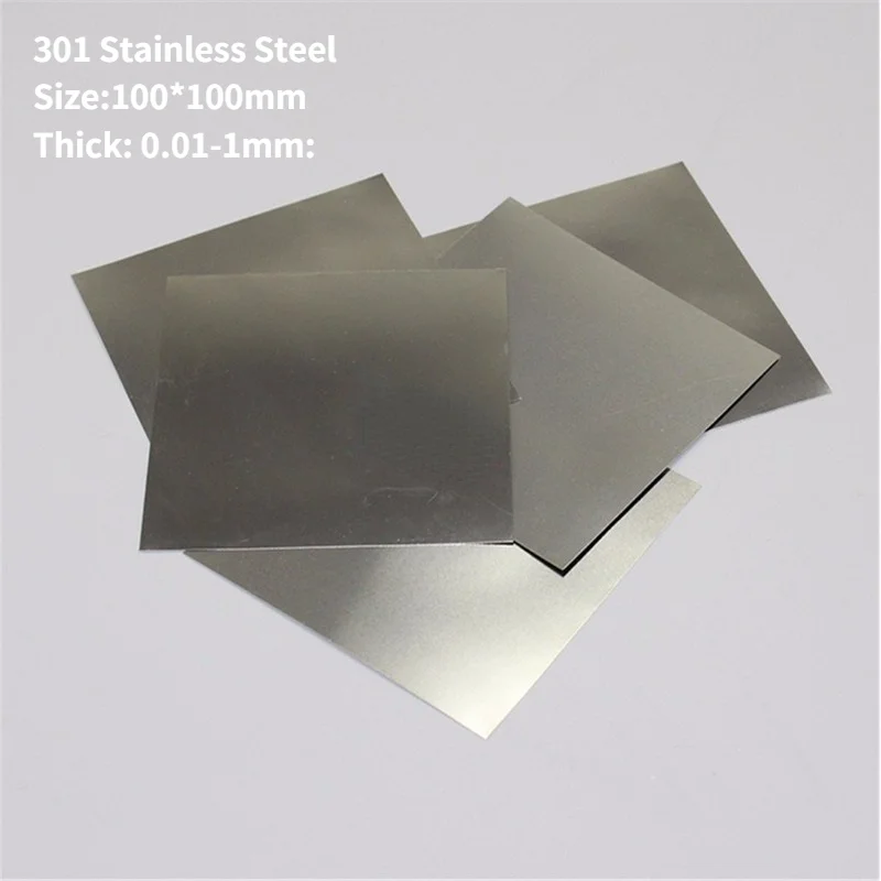 

1Pcs 301 Stainless Steel Board SUS301 Metal Sheet Plate 100x100mm*Thick 0.01-1mm Anti-corrosion Good-Conductivity DIY Material