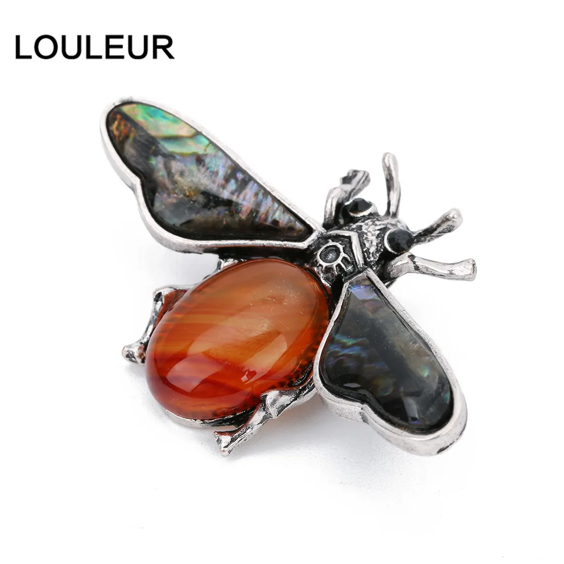 LOULEUR, модный пчелиный натуральный камень, жемчужный кулон в виде раковины абалона, двойное использование, подвеска, ювелирные изделия, изготовление для женщин