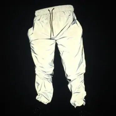 Прямая поставка, светоотражающие брюки, мужские тренировочные брюки для бега в стиле хип-хоп, мужские спортивные брюки для ночного отражения, мужские брюки