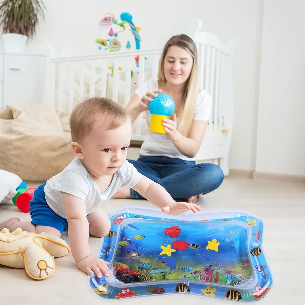 

Baby Play Mat Inflatable Patted Pad Infant Water Ice Mat Cushion Toy with Inflator for Kids