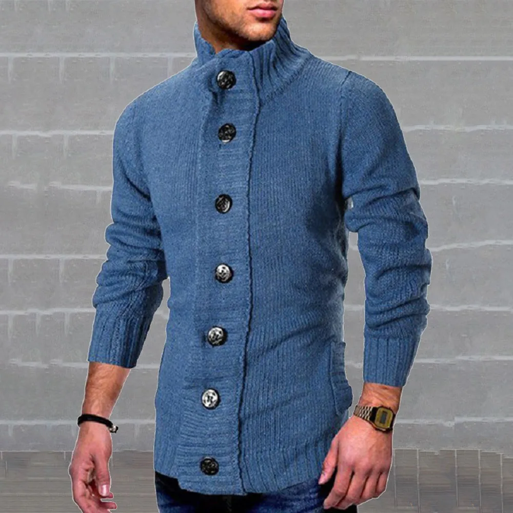 

Casual Sweater Spring Autumn The New Fashion Loose Simple Popular Designer Hot Sale Single-breasted Long Sleeve Turtleneck