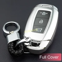 smart car key fob cover chain ring for hyundai santa fe elantra gt palisade i30