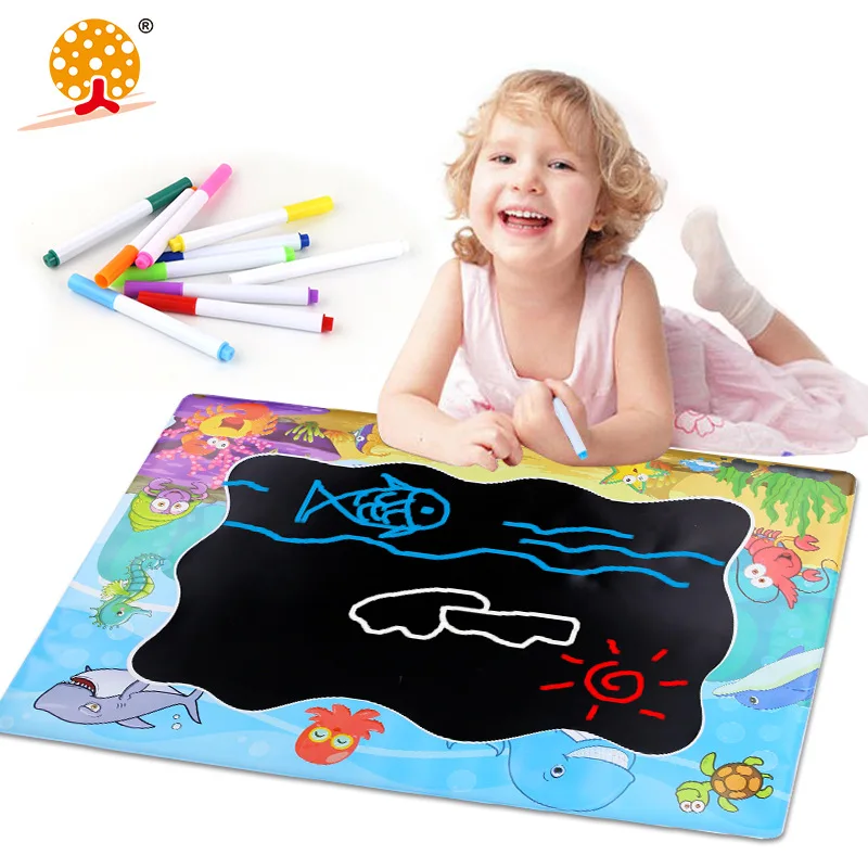 

New Baby Creative Painting Graffiti EVA Writing Blanket Waterproof Soft Blackboard Toy Color Water Chalk Set