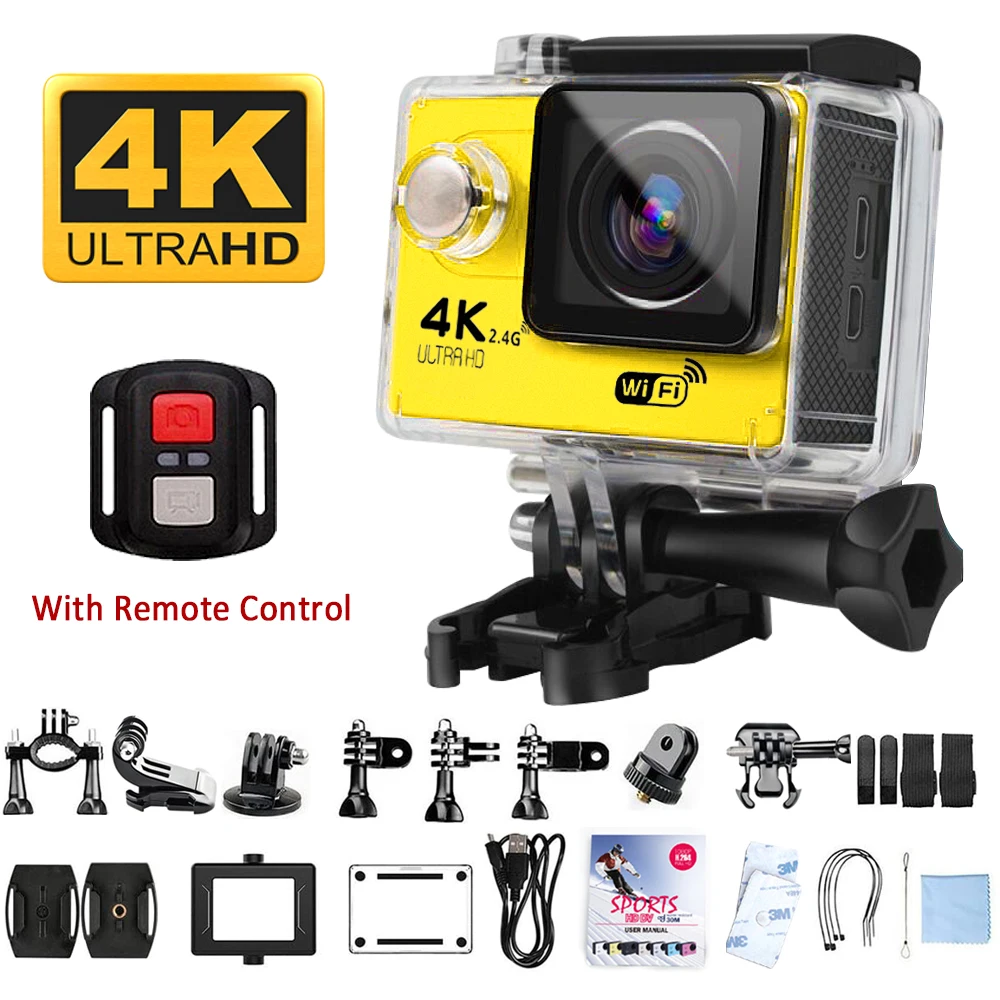 4K WIFI Экшн камера для дайвинга 30 м Водонепроницаемая 2.0In LCD Ultra HD 170 градусов с
