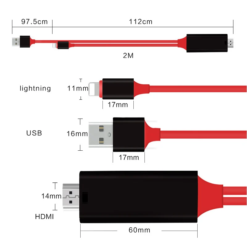 1080P HDMI HDTV Кабель для Lightning Цифровой AV адаптер iphone 8 7 6s 5s 8plus Pin USB к кабель ipad Mini Air Pro |