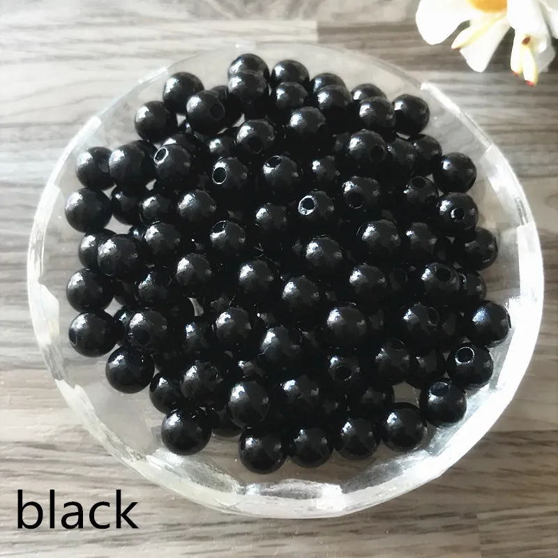 Акриловые жемчужные бусины круглые россыпью с отверстием 4 мм 6 8 10 для