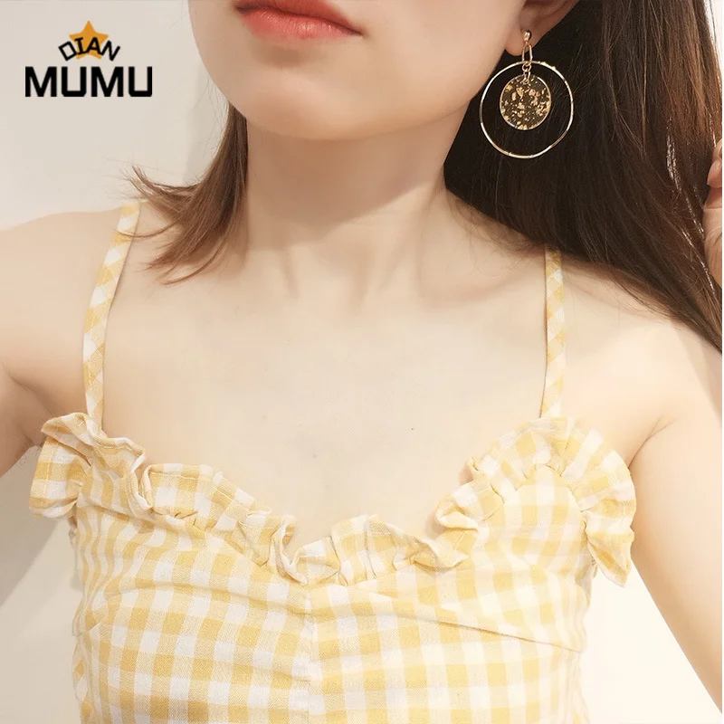 

Newest Summer Style Golden Circle Metal Circle Drop Earring For Women Transparent Ear Pendant Trendy Earring Jewelry Ear Clips