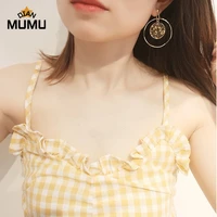 newest summer style golden circle metal circle drop earring for women transparent ear pendant trendy earring jewelry ear clips