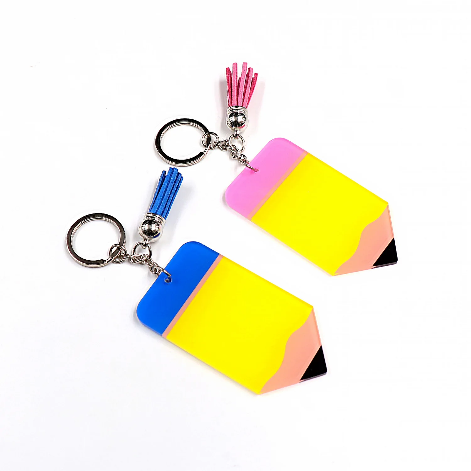 Акриловый брелок-карандаш с кольцом и кисточками, 1 шт.